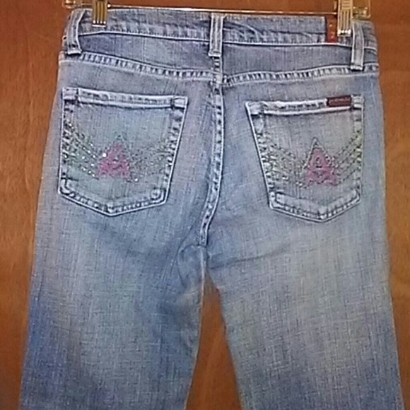 7 For All Mankind - Mavi Crop Straight Jean Pantolon - Açık Mavi